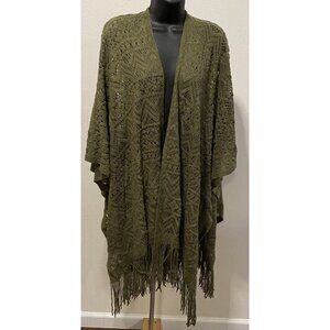 Torrid Womens Size O/S Dusty Olive Cozy Knit Ruana NWT